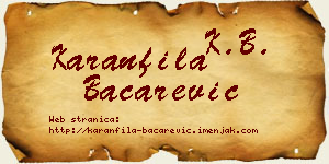 Karanfila Bačarević vizit kartica